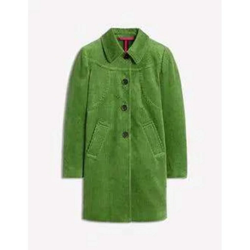 Boden Corduroy Lincoln Cord Coat Green Women Size 12R New With Tags